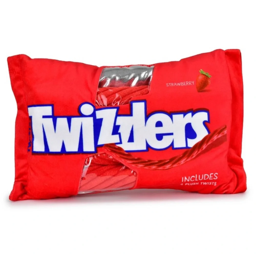 Target Red and Silver Twizzlers Pillow with Twizzlers inside